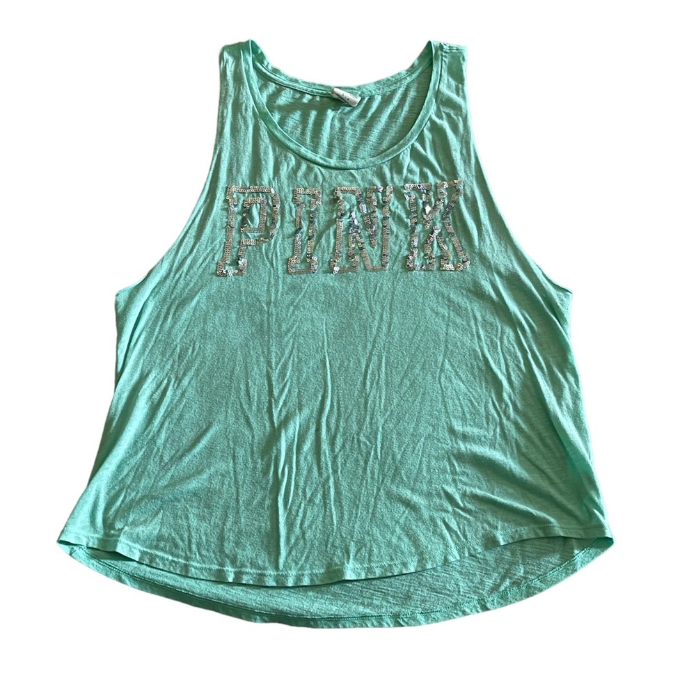 PINK VS Deep cut tank top w/Sequins